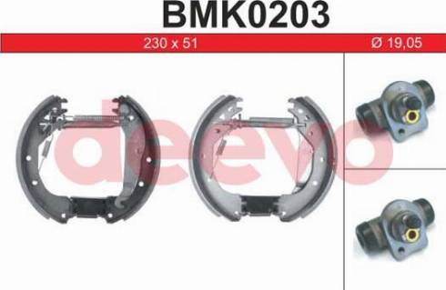 DEEVO BMK0203 - Bremžu loku komplekts autospares.lv