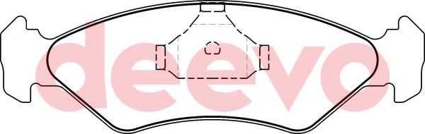 DEEVO BP52160 - Тормозные колодки, дисковые, комплект www.autospares.lv