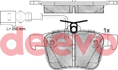 DEEVO BP85960 - Тормозные колодки, дисковые, комплект www.autospares.lv