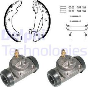 Delphi 1081 - Комплект тормозных колодок, барабанные www.autospares.lv