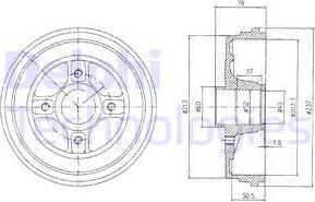 Delphi BF496 - Bremžu trumulis www.autospares.lv