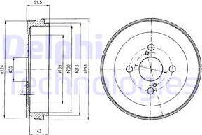 Delphi BF411 - Bremžu trumulis www.autospares.lv