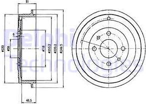 Delphi BF413 - Bremžu trumulis www.autospares.lv