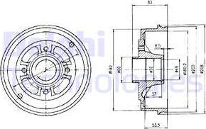 Delphi BF426 - Bremžu trumulis www.autospares.lv