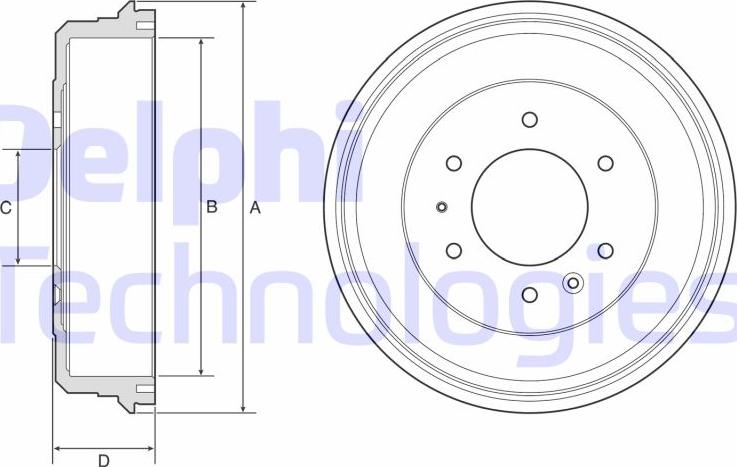 Delphi BF581 - Тормозной барабан www.autospares.lv