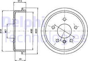 Delphi BF395 - Bremžu trumulis www.autospares.lv