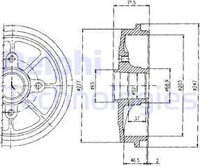 Delphi BF392 - Bremžu trumulis www.autospares.lv