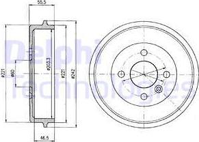 Delphi BF346 - Bremžu trumulis www.autospares.lv