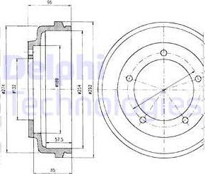 Delphi BF316 - Bremžu trumulis www.autospares.lv