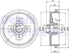 Delphi BF310 - Bremžu trumulis www.autospares.lv