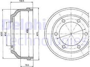 Delphi BF317 - Bremžu trumulis www.autospares.lv