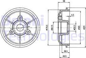 Delphi BF267 - Тормозной барабан www.autospares.lv