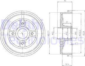 Delphi BF281 - Bremžu trumulis www.autospares.lv