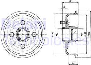 Delphi BF229 - Тормозной барабан www.autospares.lv