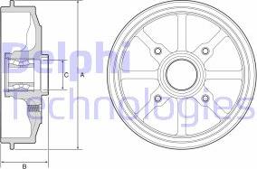 Delphi BFR484 - Bremžu trumulis www.autospares.lv