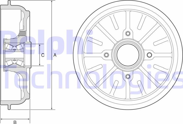 Delphi BFR576 - Bremžu trumulis www.autospares.lv