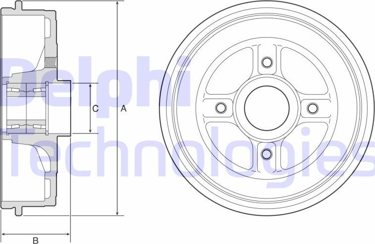 Delphi BFR624 - Bremžu trumulis www.autospares.lv