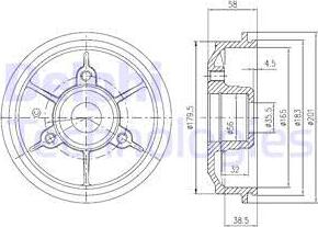 Delphi BFR267 - Тормозной барабан www.autospares.lv