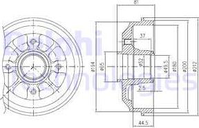 Delphi BFR282 - Bremžu trumulis www.autospares.lv