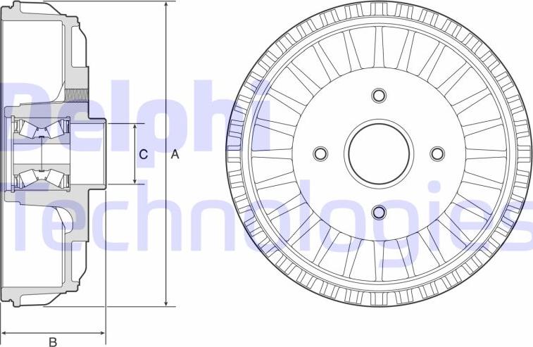 Delphi BFR768 - Bremžu trumulis www.autospares.lv