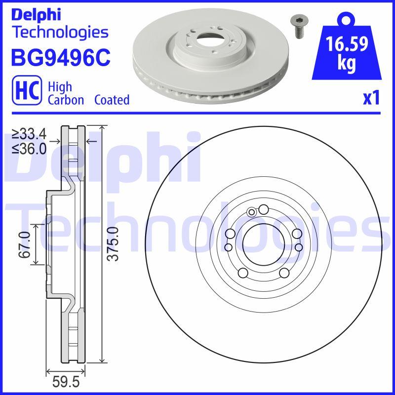 Delphi BG9496C - Bremžu diski www.autospares.lv