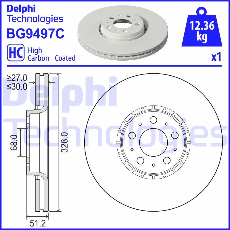 Delphi BG9497C - Bremžu diski www.autospares.lv