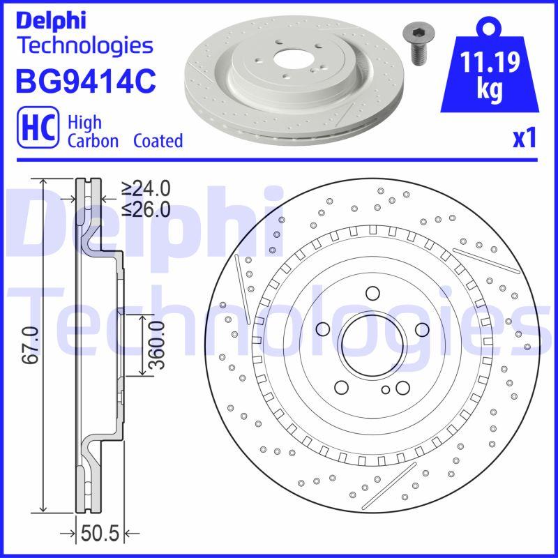 Delphi BG9414C - Bremžu diski www.autospares.lv