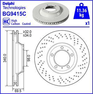 Delphi BG9415C - Bremžu diski www.autospares.lv