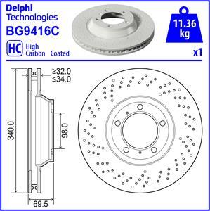 Delphi BG9416C - Bremžu diski www.autospares.lv