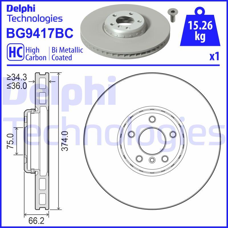 Delphi BG9417BC - Bremžu diski www.autospares.lv