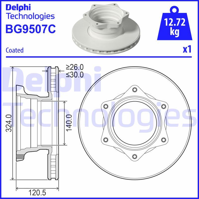 Delphi BG9507C - Bremžu diski www.autospares.lv