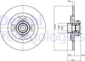 Delphi BG9025RSC - Bremžu diski autospares.lv