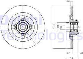 Delphi BG9025RS - Bremžu diski autospares.lv