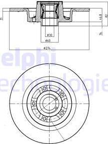 Delphi BG9026RSC - Bremžu diski www.autospares.lv