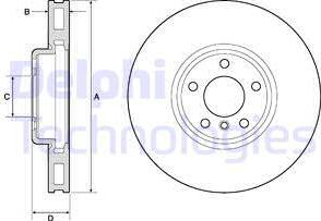 Delphi BG9155C-19B1 - Bremžu diski www.autospares.lv