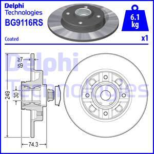 Delphi BG9116RS - Тормозной диск www.autospares.lv