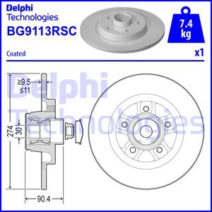 Delphi BG9113RSC - Bremžu diski www.autospares.lv