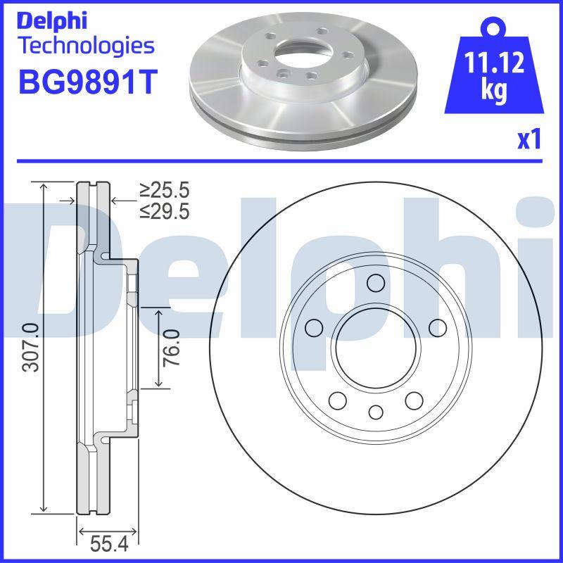 Delphi BG9891T - Brake Disc www.autospares.lv