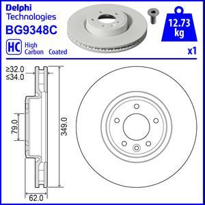 Delphi BG9348C - Bremžu diski www.autospares.lv