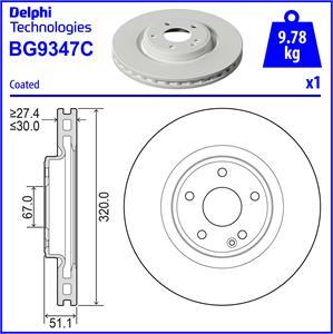 Delphi BG9347C - Bremžu diski www.autospares.lv