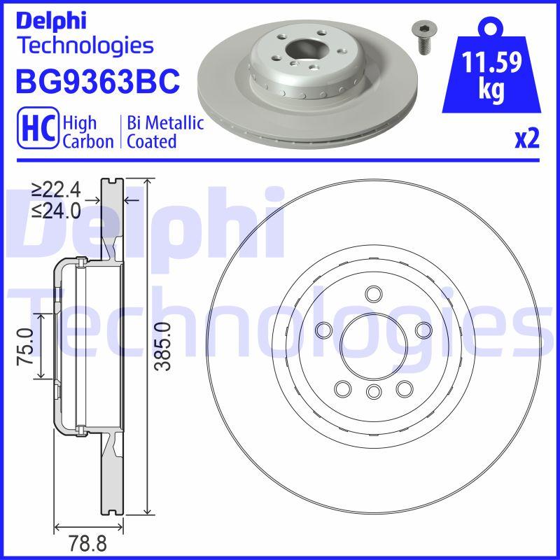 Delphi BG9363BC - Bremžu diski www.autospares.lv