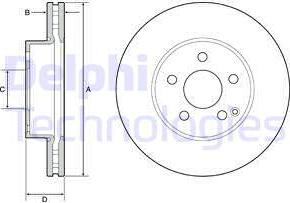 Delphi BG4945C-19B1 - Bremžu diski www.autospares.lv