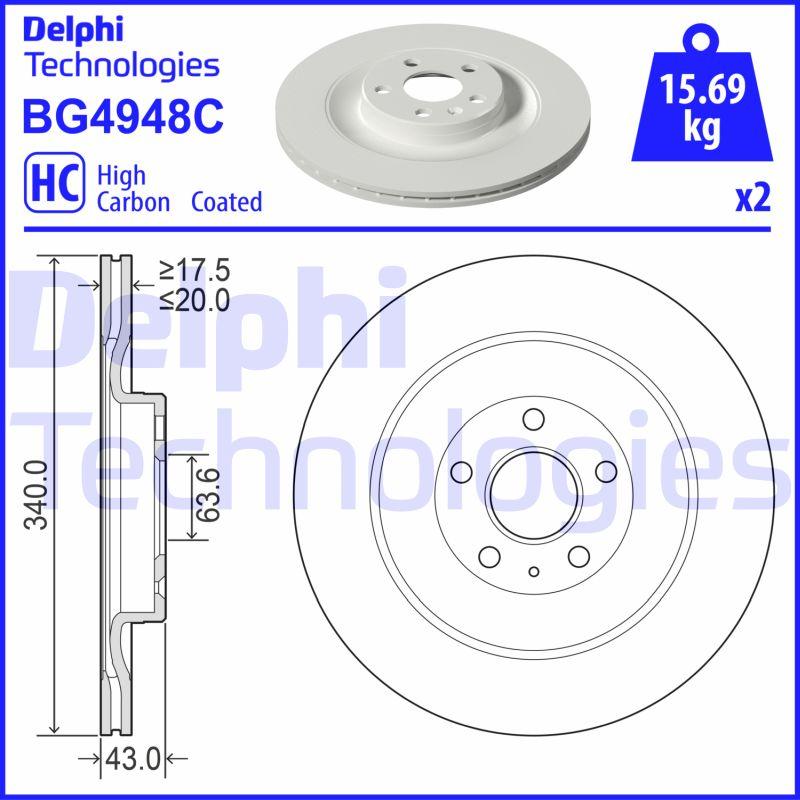 Delphi BG4948C - Bremžu diski www.autospares.lv