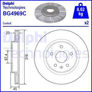 Delphi BG4969C - Bremžu diski autospares.lv