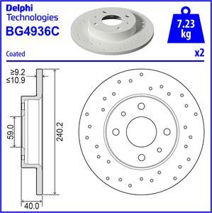 Delphi BG4936C - Bremžu diski www.autospares.lv