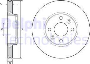 Delphi BG4459 - Bremžu diski www.autospares.lv