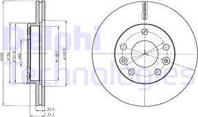 Delphi BG4455C - Bremžu diski www.autospares.lv