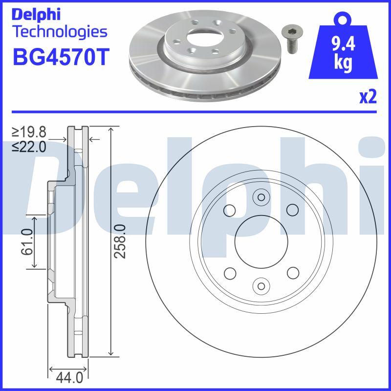 Delphi BG4570T - Bremžu diski www.autospares.lv