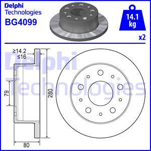 Delphi BG4099 - Тормозной диск www.autospares.lv