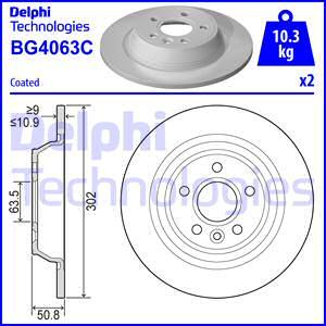 Delphi BG4063C-18B1 - Brake Disc www.autospares.lv